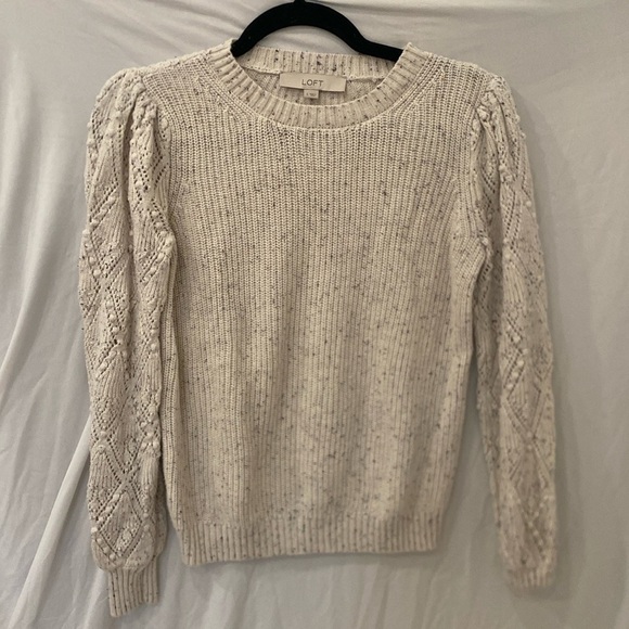 LOFT Women's Cream Speckled Lightweight Knit Pullover Sweater - small - Picture 1 of 5